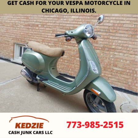 Get cash for your Vespa motorcycle in Chicago, Illinois.
